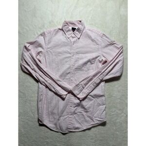 Pink Seersucker Men's J Crew Long Sleeve Dress Shirt Size S